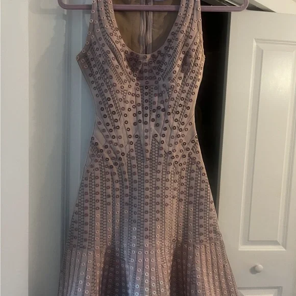 Herve Leger Pink Geometric Midi Dress